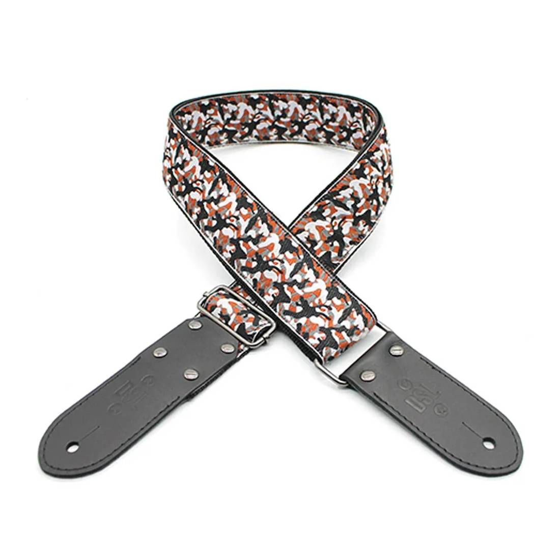 DSL Straps Weaving Series Jacquard Weaving Guitar Strap 2in  - Camo Red