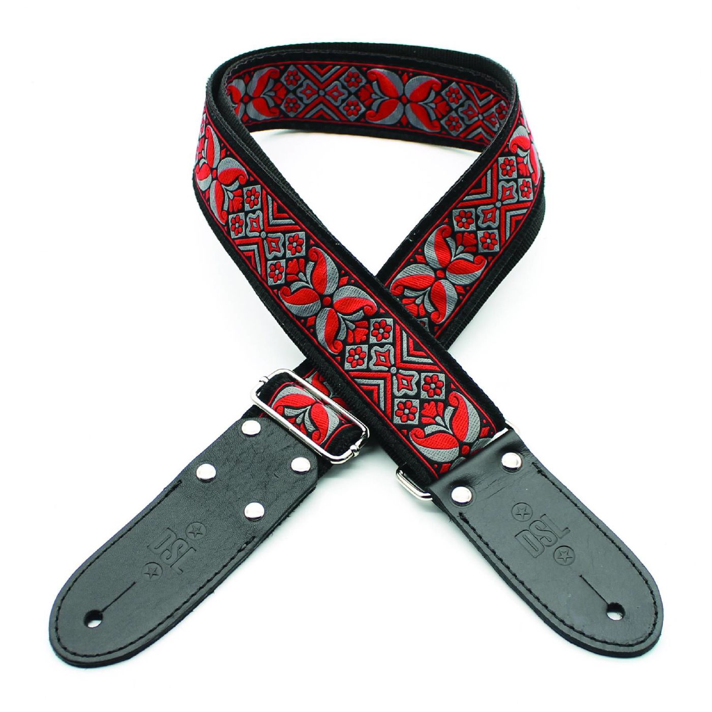 DSL Straps Weaving Series Jacquard Weaving Guitar Strap 2in  - DC Red