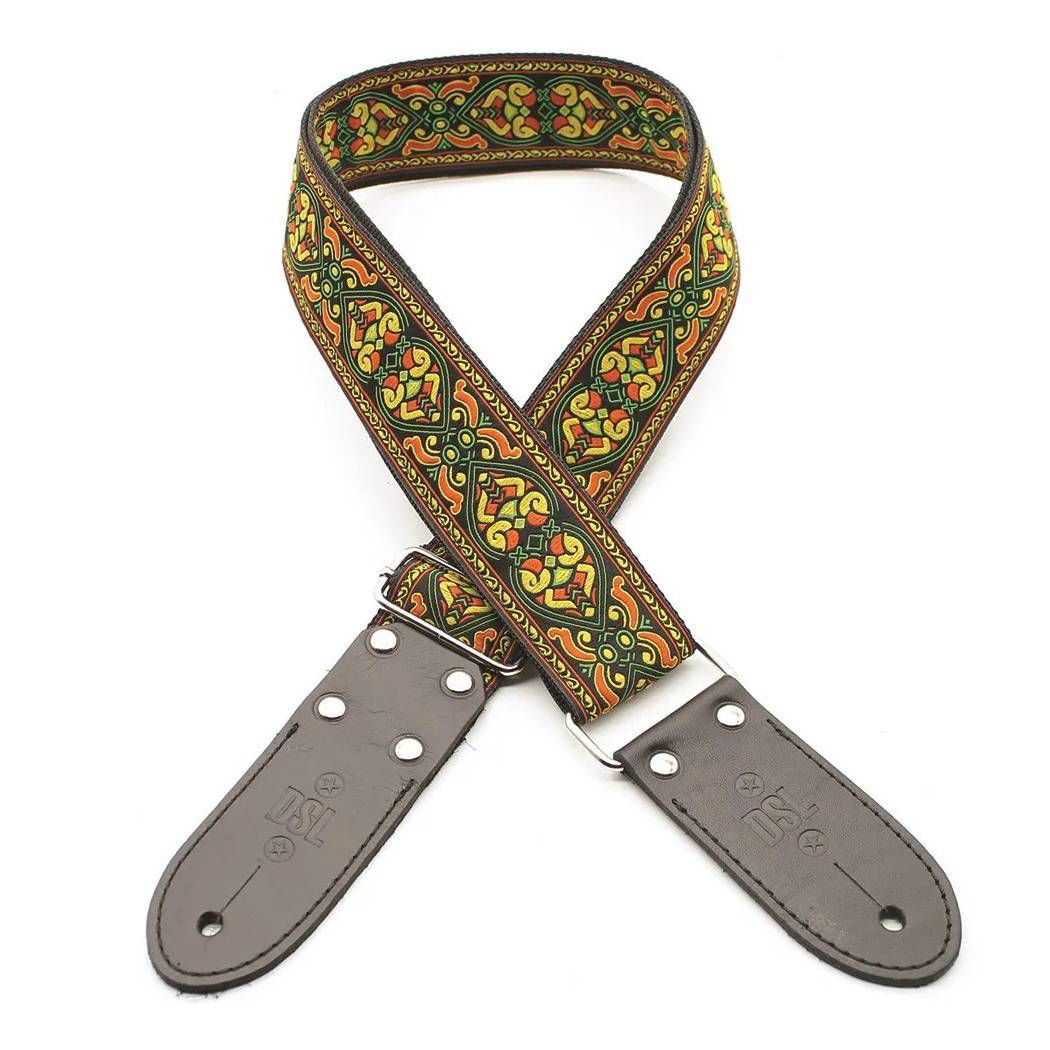 DSL Straps Weaving Series Jacquard Weaving Guitar Strap 2in  - DC Yellow
