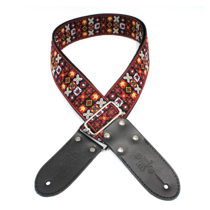 DSL Straps Weaving Series Jacquard Weaving Guitar Strap 2in  - Fire