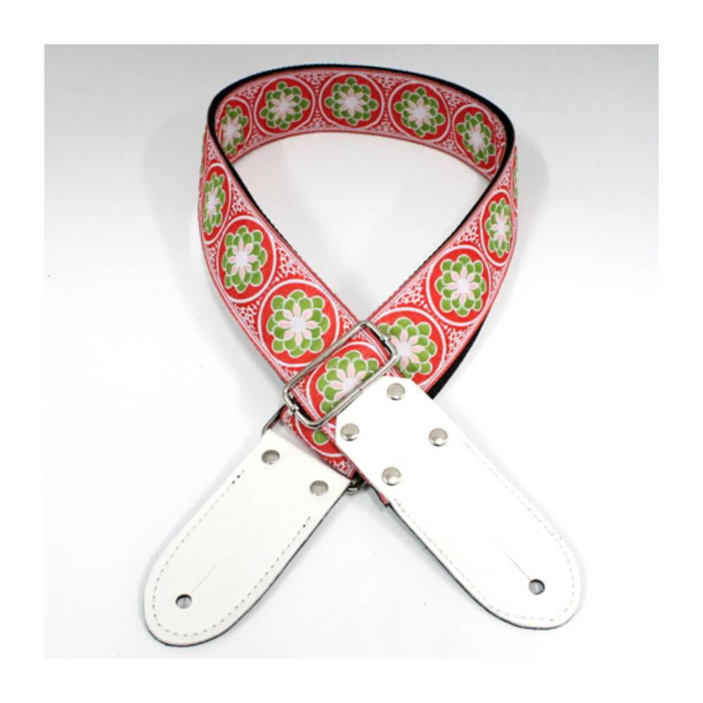 DSL Straps Weaving Series Jacquard Weaving Guitar Strap 2in  - Flower Green