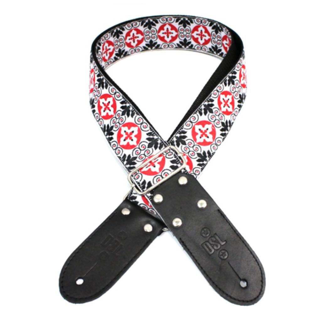 DSL Straps Weaving Series Jacquard Weaving Guitar Strap 2in  - NOD Red