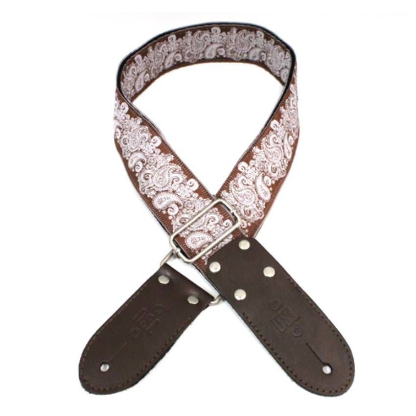 DSL Straps Weaving Jacquard Weaving Guitar Strap 2"  - Pais Brown