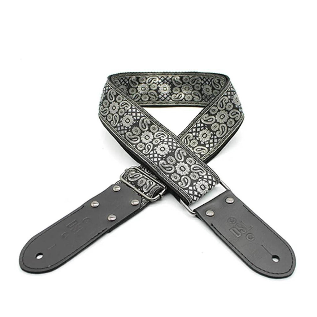 DSL Straps Weaving Jacquard Weaving Guitar Strap 2"  - Pais Silver