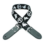 DSL Straps Weaving Series Jacquard Weaving Guitar Strap 2in  - Peace Black