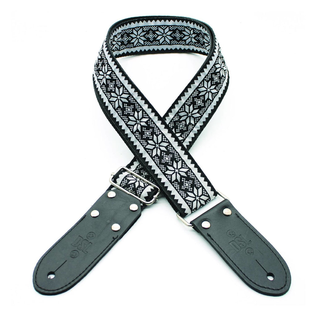 DSL Straps Weaving Series Jacquard Weaving Guitar Strap 2in  - Snow