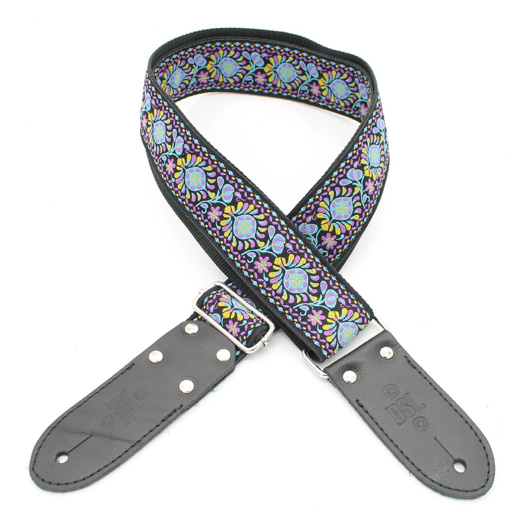 DSL Straps Weaving Jacquard Weaving Guitar Strap 2"  - TUK Purple