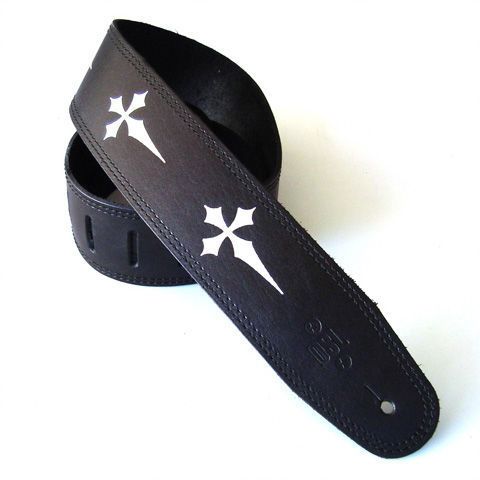 DSL Straps Designers Series Gothic Cross Guitar Strap 2.5in - Black