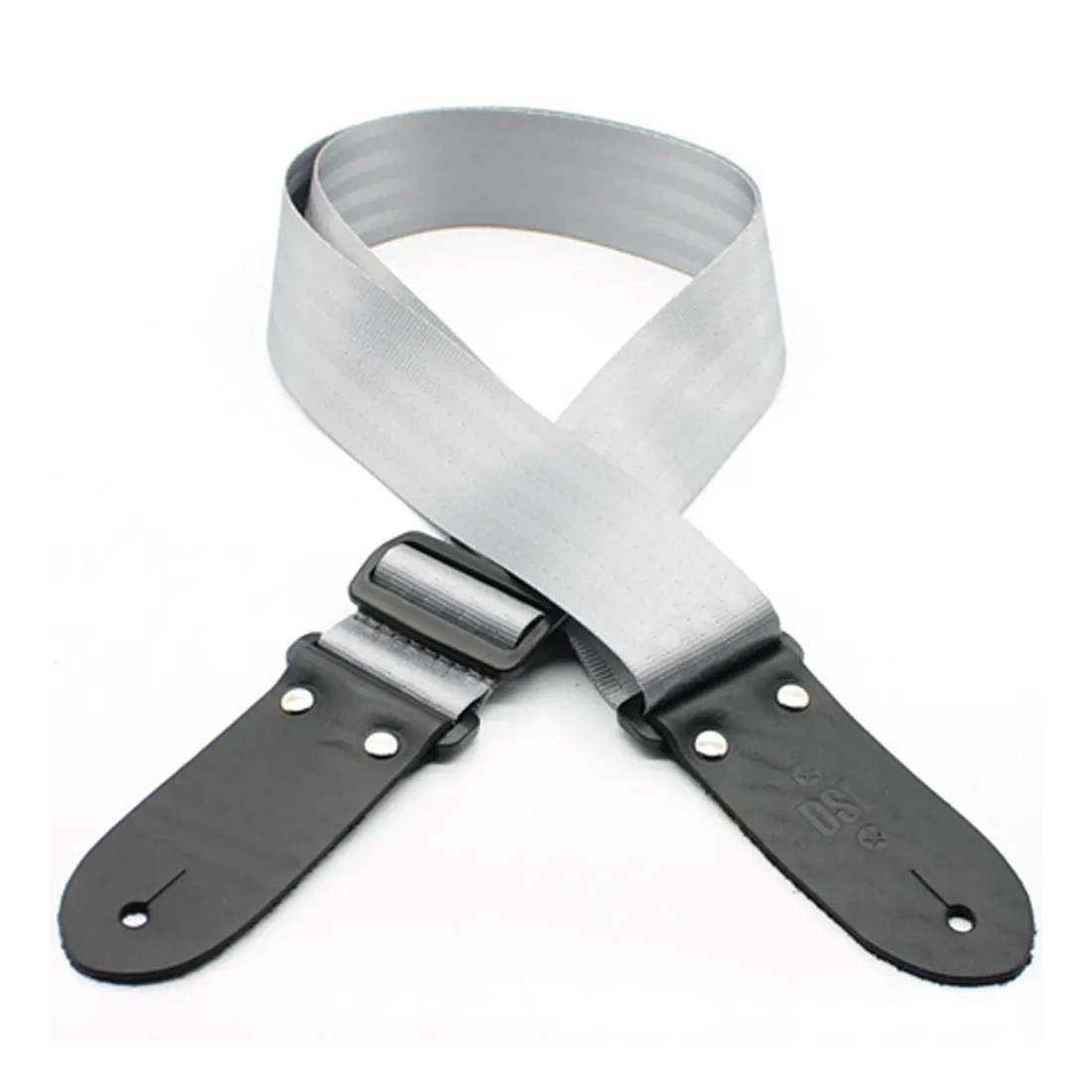 DSL Straps Classic Series Seat Belt Guitar Strap 2in Webbing - Silver