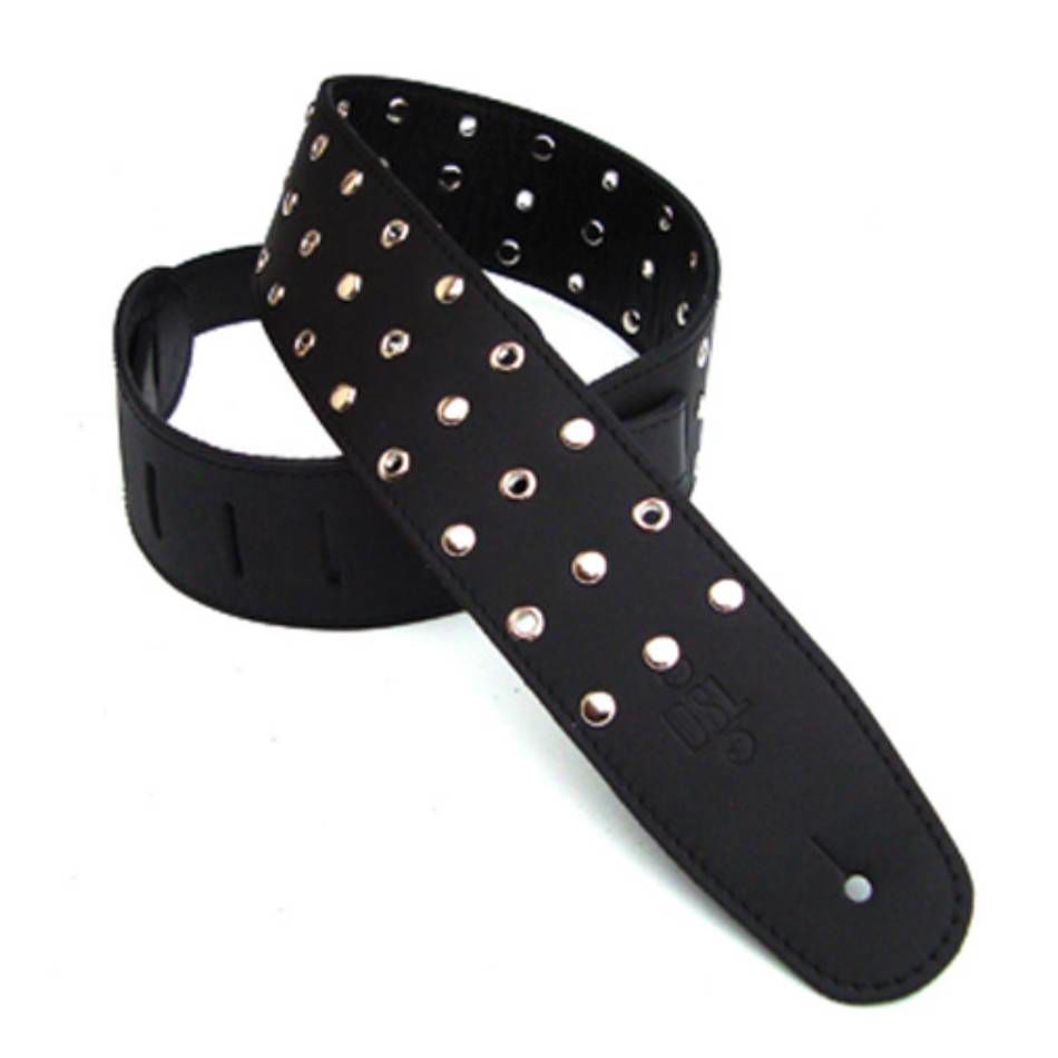 DSL Straps Metal Series Stud Metal Guitar Strap 2.5in Stud and Eyelets - Black