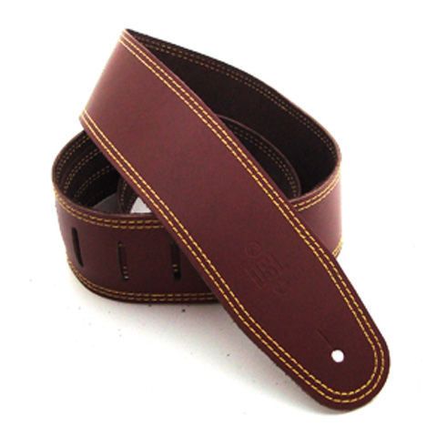 DSL Straps Classic Series Single Ply Guitar Strap 2.5in - Maroon/Yellow Stitch