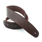 DSL Straps Classic Series Single Ply Guitar Strap 2.5in - Saddle Brown/Brown Stitch