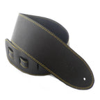 DSL Straps Classic Series Single Ply Guitar Strap 3.5in - Black/Yellow Stitch