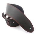 DSL Straps Classic Series Single Ply Guitar Strap 3.5in - Black/Orange Stitch