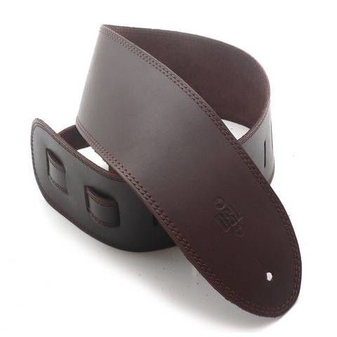 DSL Straps Classic Series Single Ply Guitar Strap 3.5in - Saddle Brown/Brown Stitch