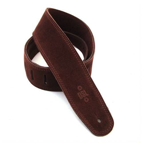 DSL Straps Premium Series Triple Suede Guitar Strap 2.5in Triple Ply - Brown