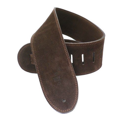 DSL Straps Premium Series triple suede guitar strap in brown, 3.5 inches wide with triple ply construction, for comfortable guitar wearing