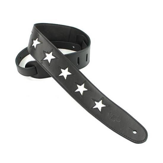 DSL Straps Designers Series Star Guitar Strap 2.5in - White Star