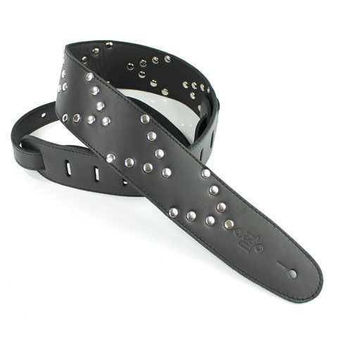 DSL Straps Metal Series Stud Metal Guitar Strap 2.5in Stud Pattern V - Black