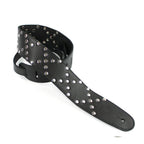 DSL Straps Metal Series Stud Metal Guitar Strap 2.5in Stud Pattern X - Black