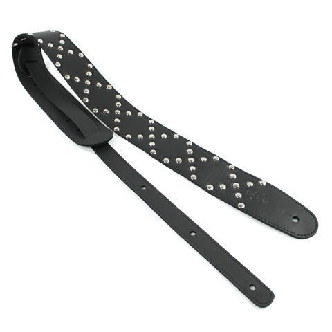 DSL Straps Metal Series Stud Metal Guitar Strap 2.5in Stud Pattern X - Black