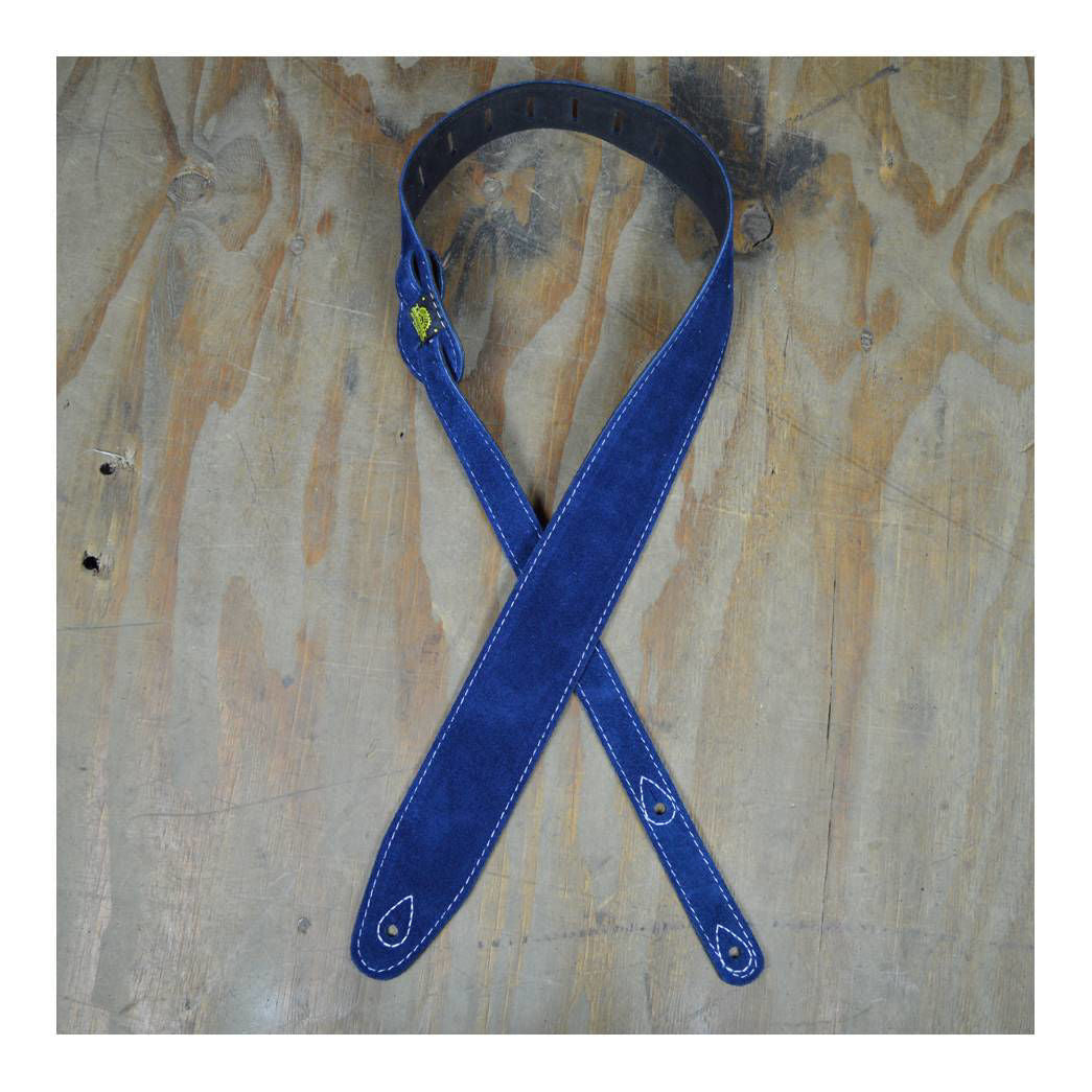 Colonial Leather 2.5 Inch Double Suede Guitar Strap - Blue