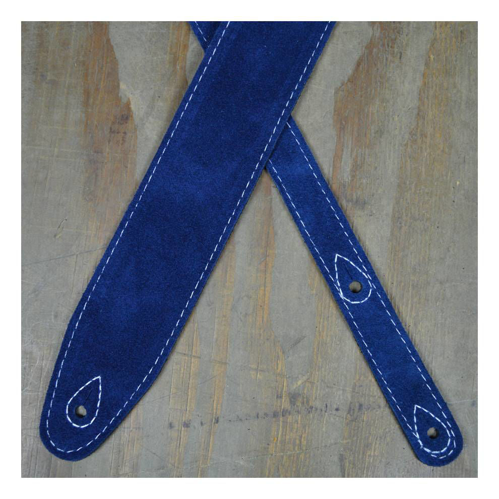 Colonial Leather 2.5 Inch Double Suede Guitar Strap - Blue