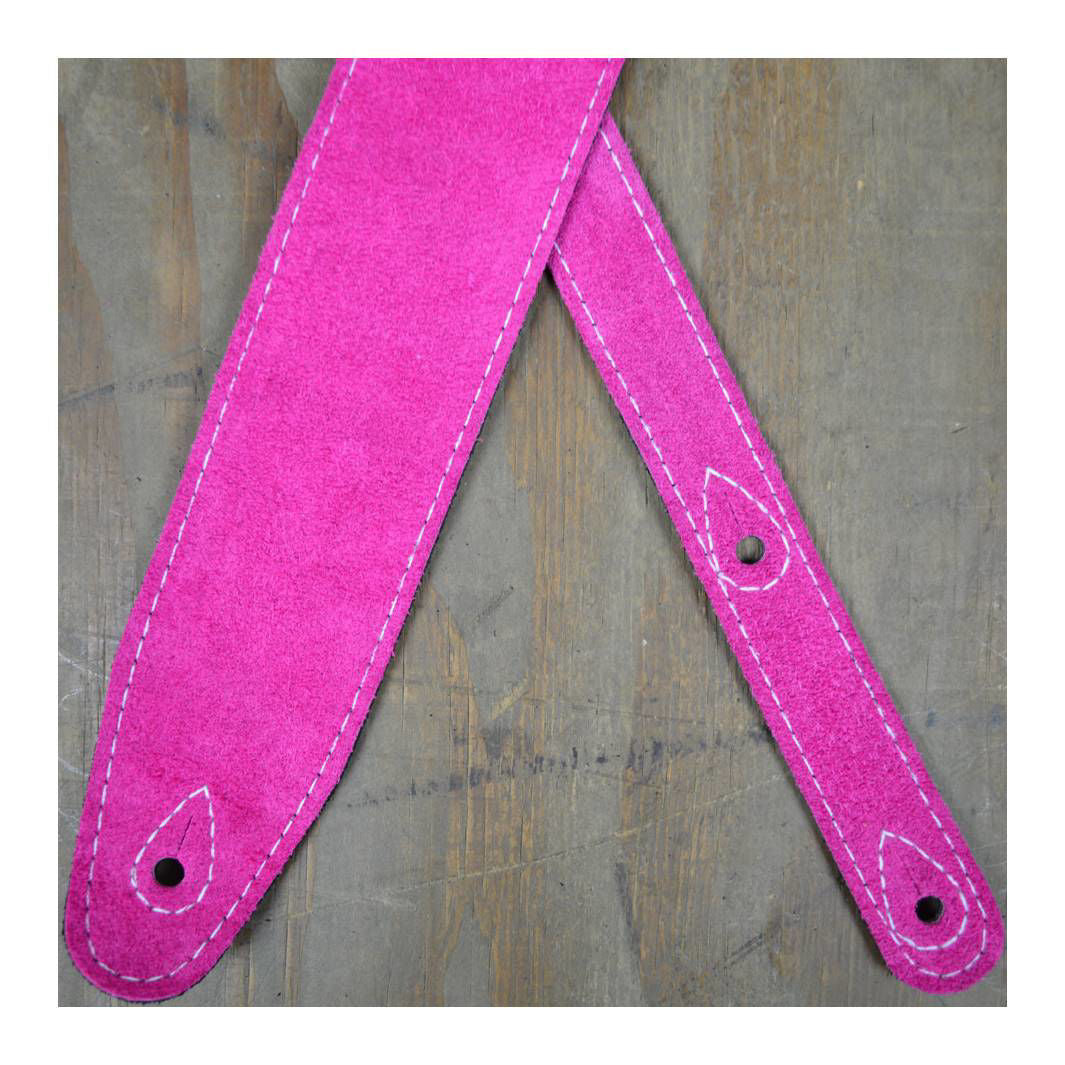 Colonial Leather 2.5 Inch Double Suede Guitar Strap - Pink