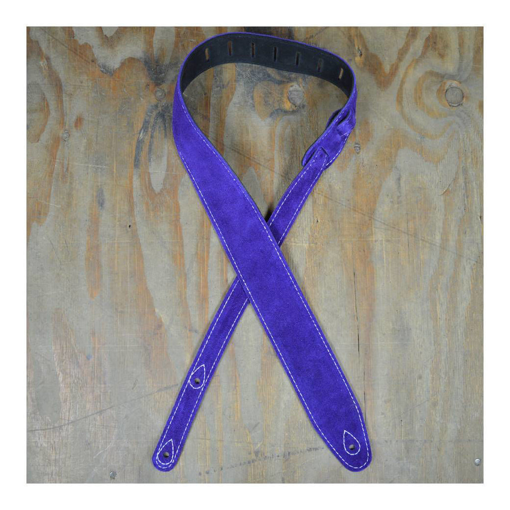 Colonial Leather 2.5 Inch Double Suede Guitar Strap - Violet
