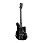Duesenberg Paloma electric guitar in black with sleek body and chrome hardware, showcasing the brand's signature design.