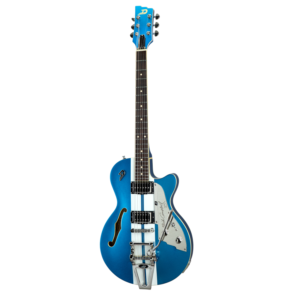Duesenberg Alliance Series 30th Ann. Mike Campbell Hollowbody Electric Guitar in Blue/White
