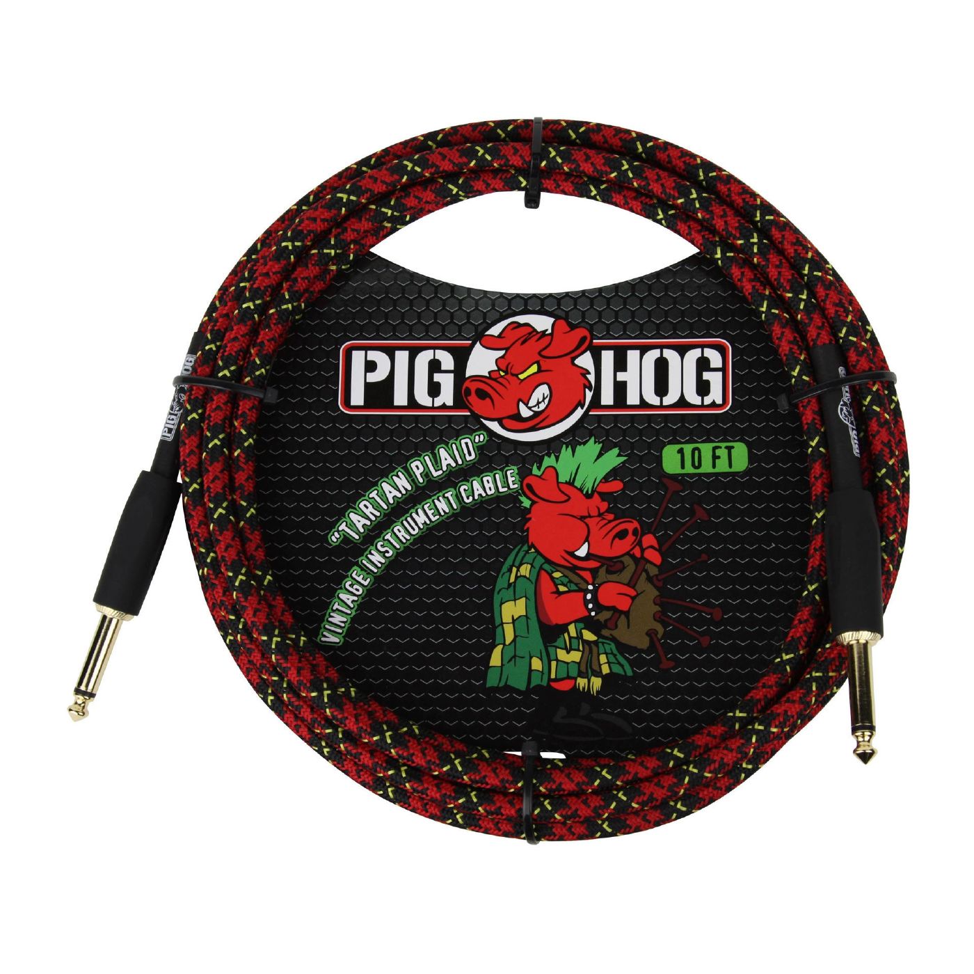Pig Hog Instrument Cable - 10ft - Tartan Plaid
