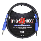 Pig Hog 3ft 14-gauge speaker cable for PA systems, showing a black cable with connectors on each end.