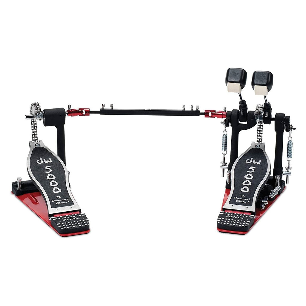 DW 5002TD4 double bass drum pedal showcasing dual footboards and adjustable settings for precise drumming performance.