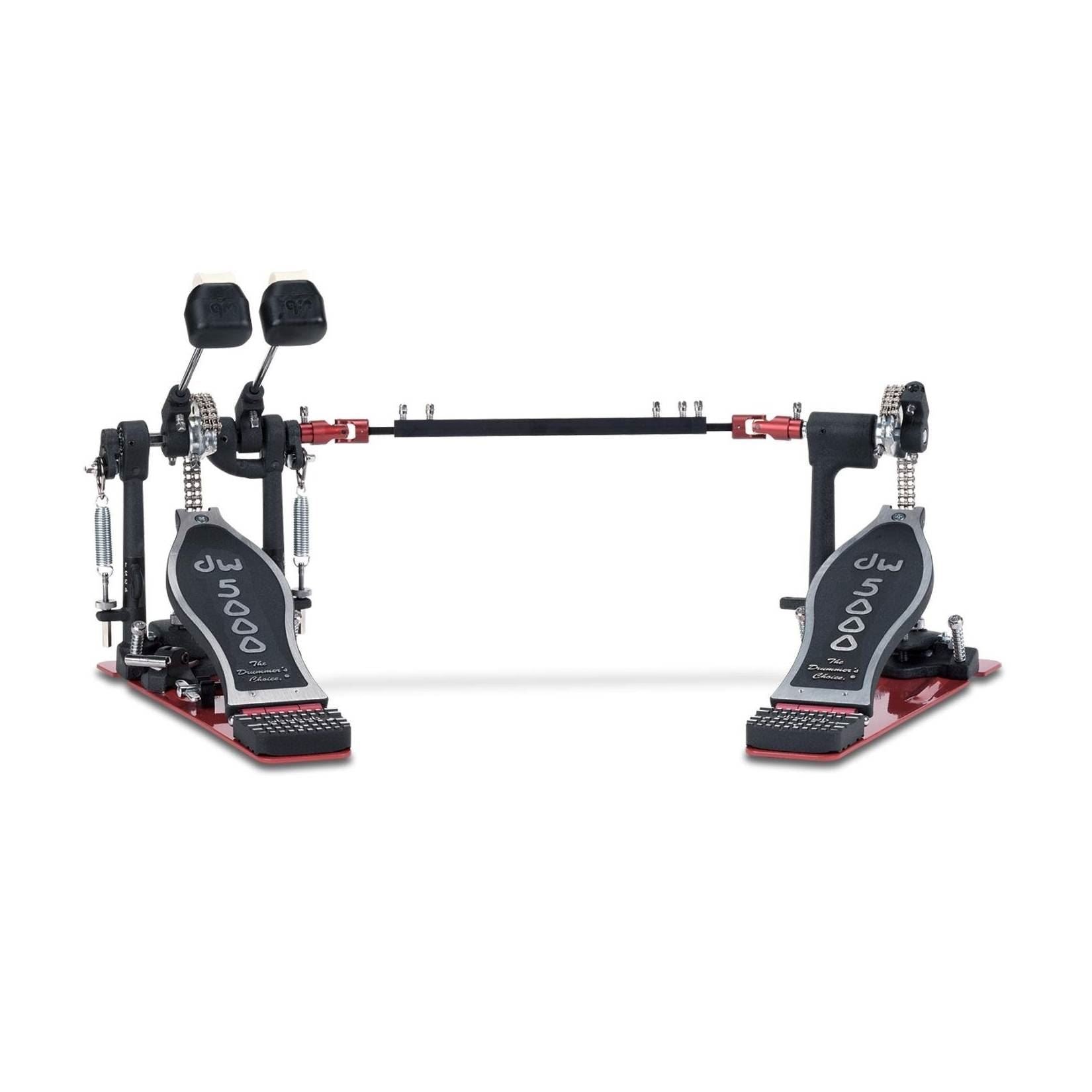 DW 5000 Series DWCP5002TDL3 left-handed double bass drum pedal with sturdy footplate and chain drive mechanism.