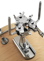 DW Bass Drum Mounted Double Tom Arm with Slide Track - Chrome