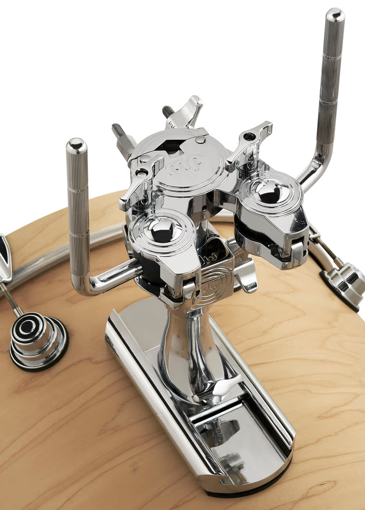 DW Bass Drum Mounted Double Tom Arm with Slide Track - Chrome