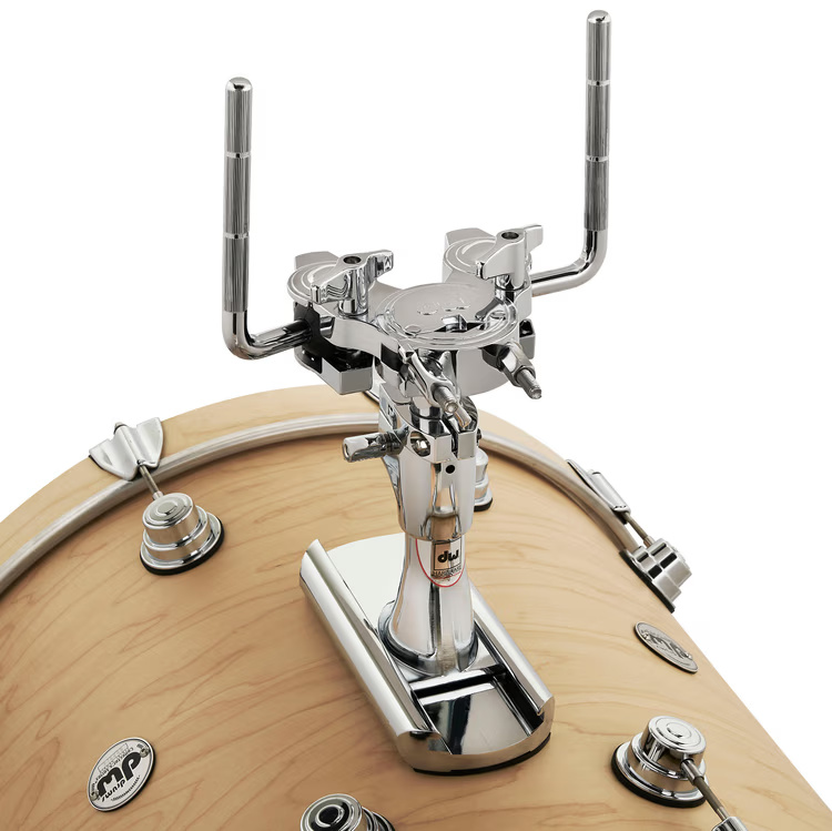 DW Bass Drum Mounted Double Tom Arm with Slide Track - Chrome