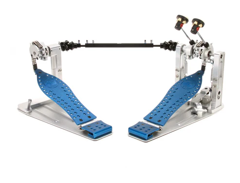 DW MFG Series Machined Chain Drive Double Bass Drum Pedal with Bag - Blue