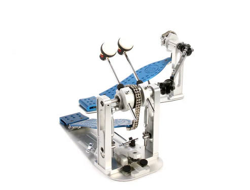 DW MFG Series Machined Chain Drive Double Bass Drum Pedal with Bag - Blue