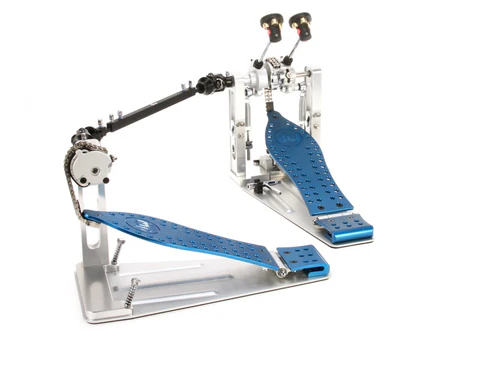 DW MFG Series Machined Chain Drive Double Bass Drum Pedal with Bag - Blue