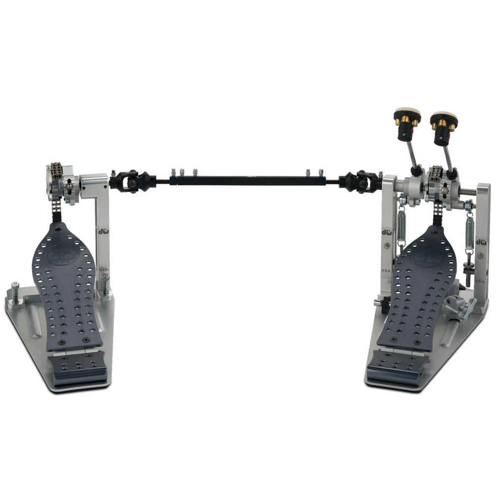 DW MFG Series Machined Chain Drive Double Bass Drum Pedal with Bag - Gray