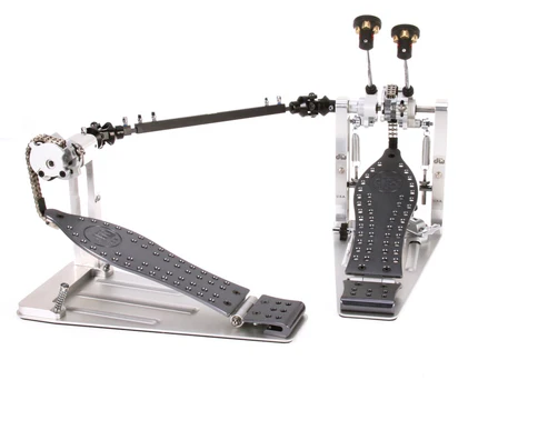 DW MFG Series Machined Chain Drive Double Bass Drum Pedal with Bag - Gray