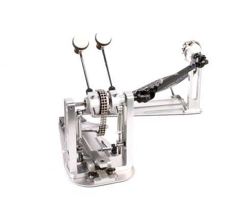 DW MFG Series Machined Chain Drive Double Bass Drum Pedal with Bag - Gray
