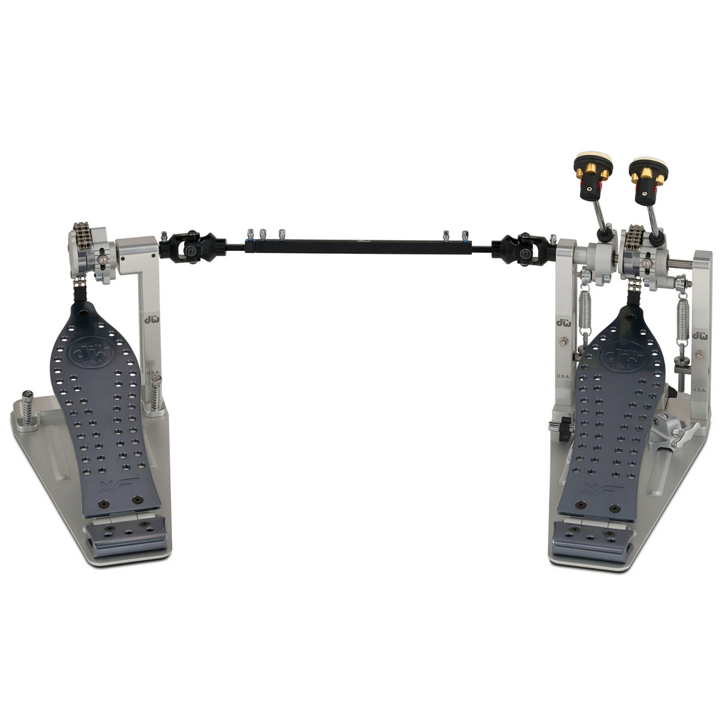 DW MFG Machined Chain Drive Double Bass Drum Pedal with Extended Footboard