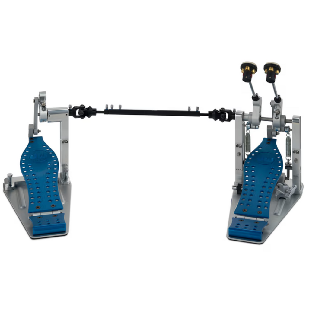 DW MFG Series Machined Direct Drive Double Bass Drum Pedal with Bag - Blue