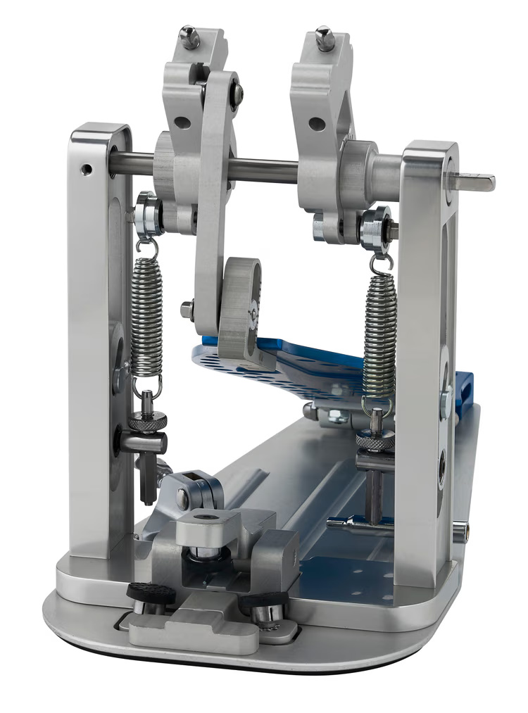 DW MFG Series Machined Direct Drive Double Bass Drum Pedal with Bag - Blue