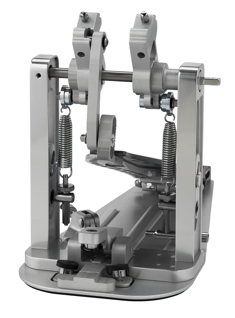 DW MFG Series Machined Direct Drive Double Bass Drum Pedal with Bag - Gray