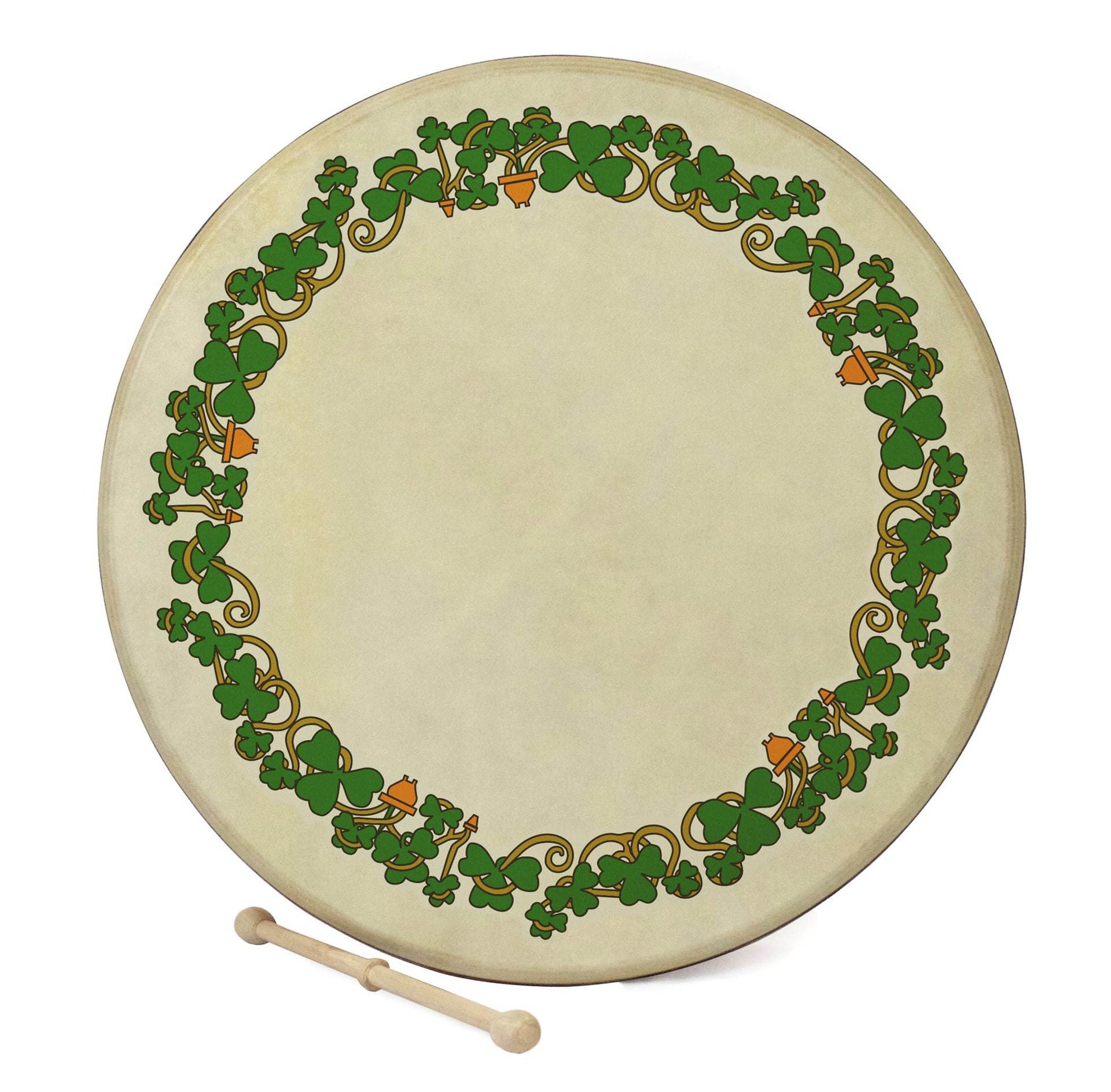 Waltons DWP1927 18in ‚ÄúShamrock‚Äù Print Bodhran Pack