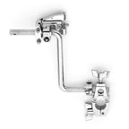 DW Hi-Hat Stabilizing System with claw hook clamp shown on drum hardware, ensuring stable hi-hat setup and secure attachment.